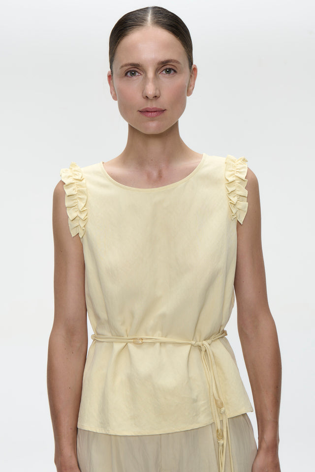 Masako viscose mix top | Yellow