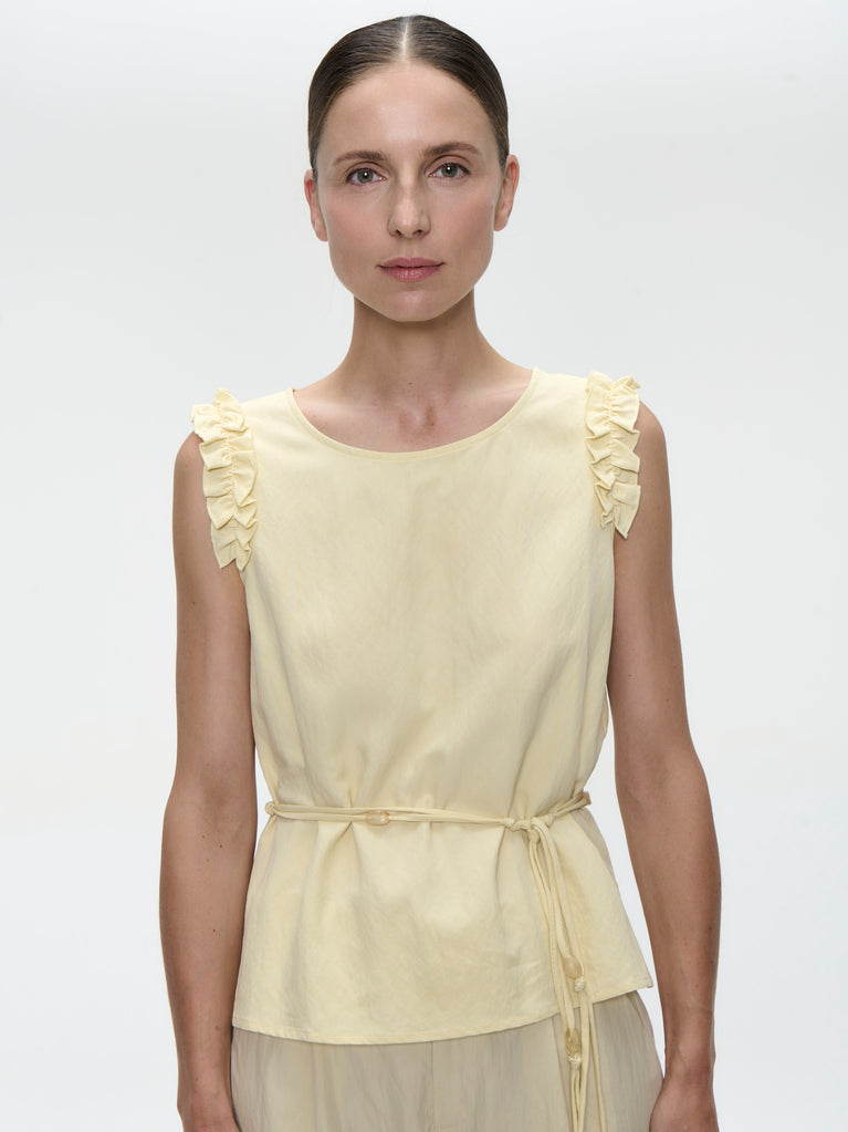 Masako viscose mix top | Yellow