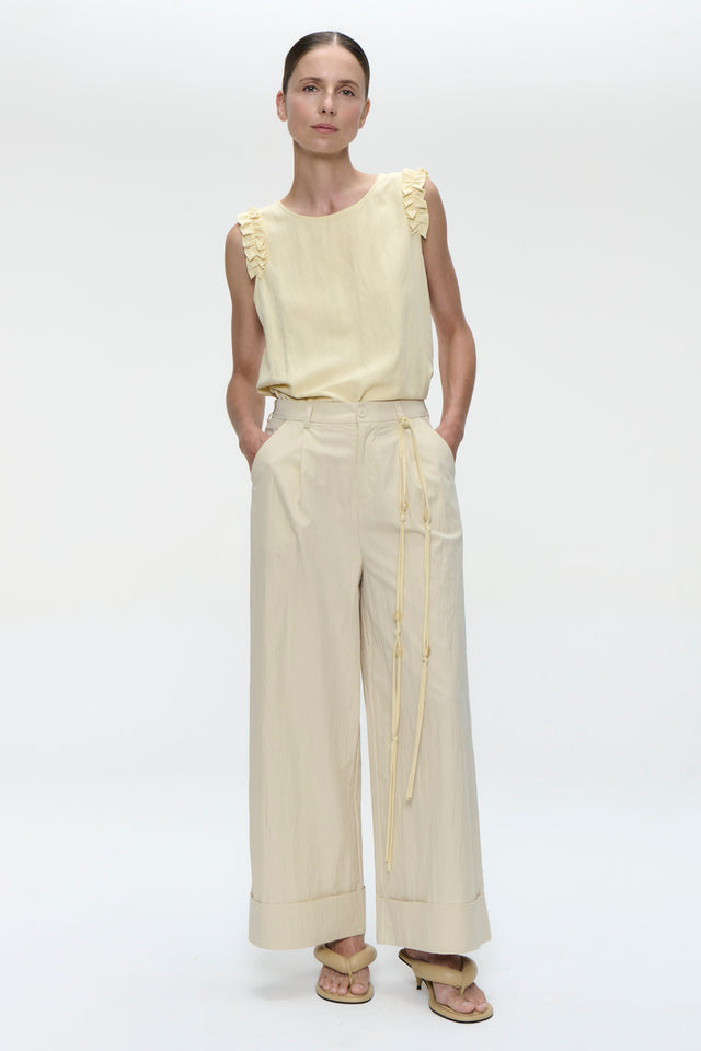 Masako viscose mix top | Yellow