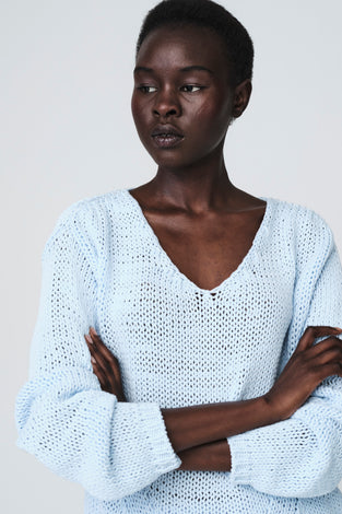 Fancy cotton Pullover E20197S | Light Blue