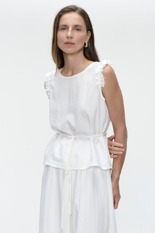 Masako viscose mix top | White
