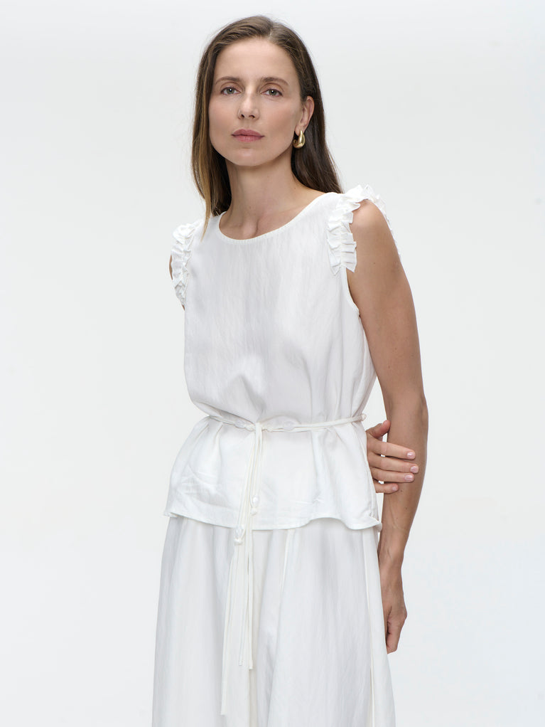 Masako viscose mix top | White
