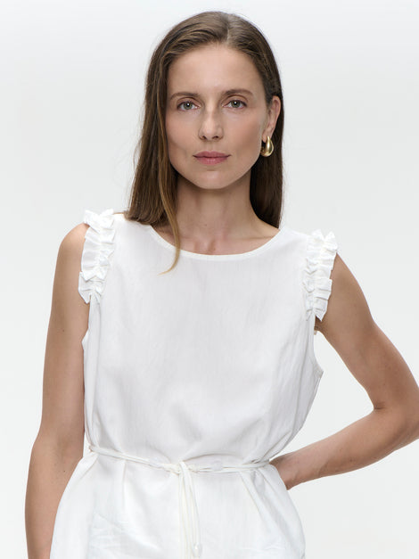 Masako viscose mix top | White