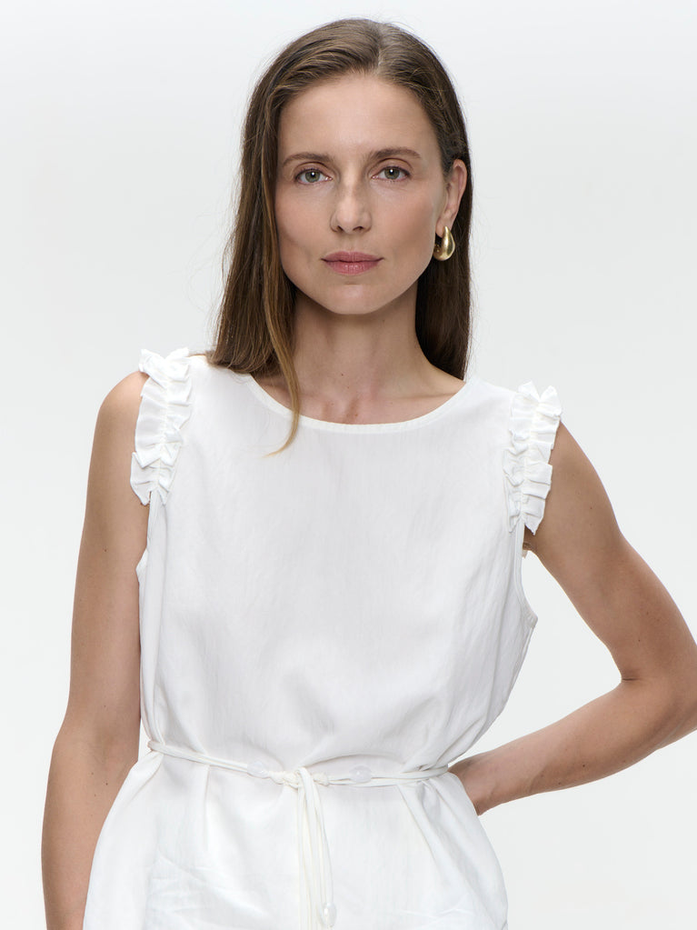 Masako viscose mix top | White