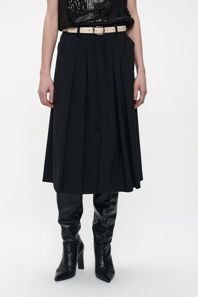 Raffaele skirt technical jersey | Black