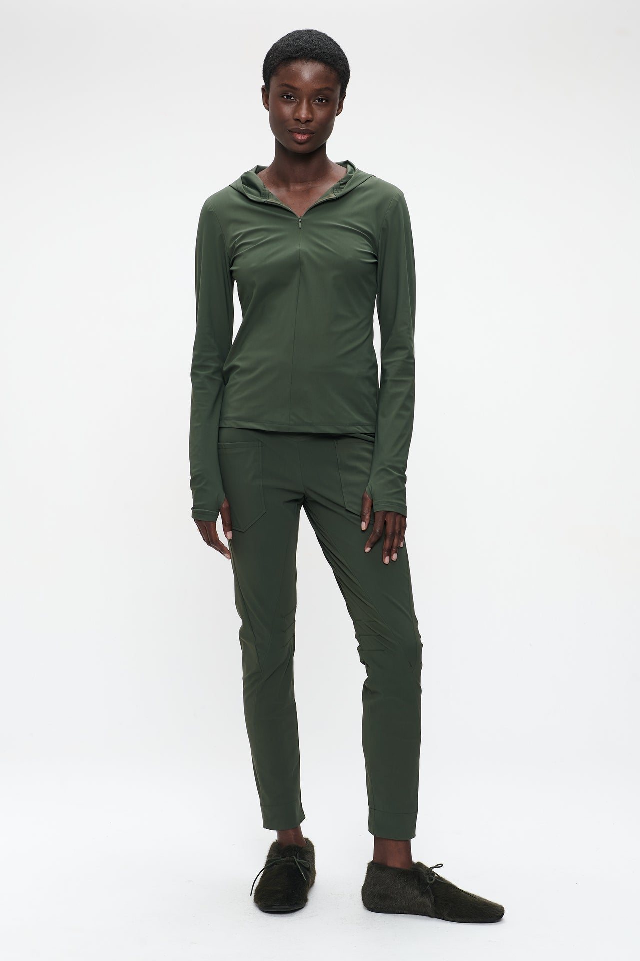 Doris pants brush tech jersey | Army