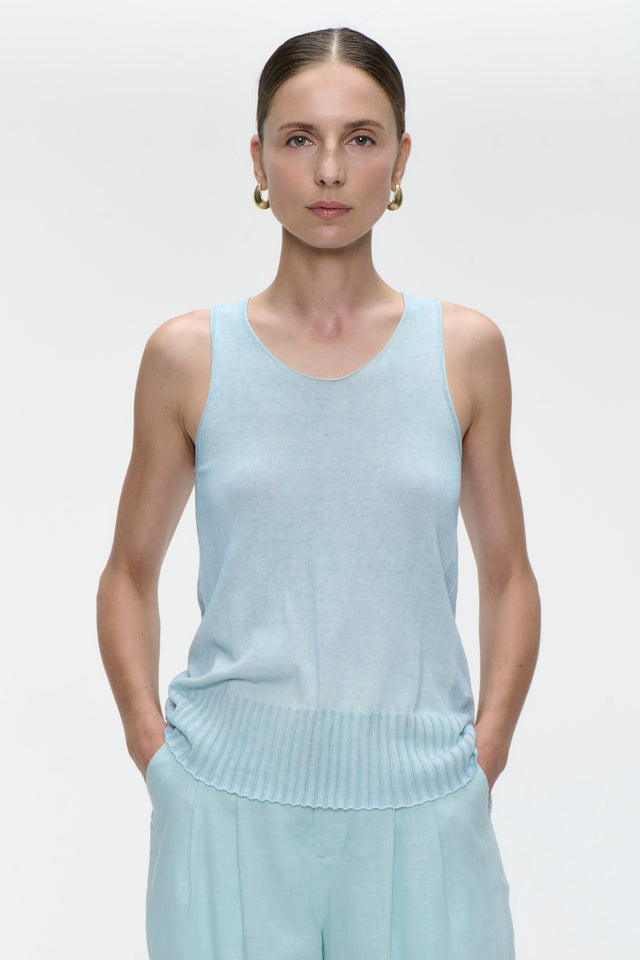 Valentino cotton dyed top | Pastel Blue