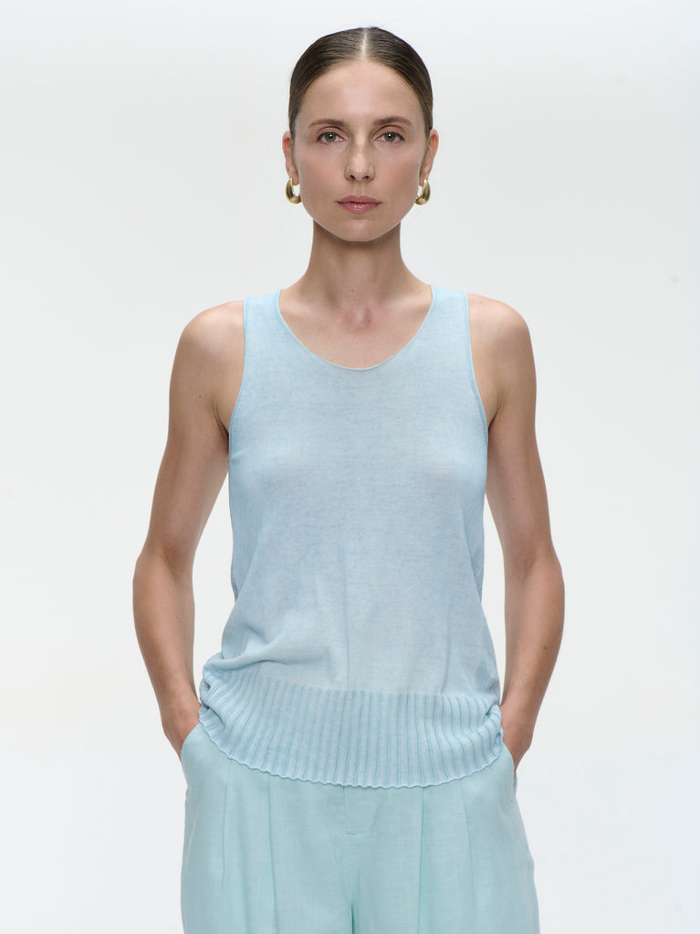 Valentino cotton dyed top | Pastel Blue