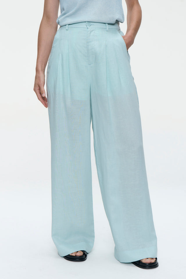 Hamako linnen mix pants | Aloe