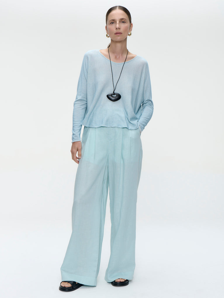 Hamako linnen mix pants | Aloe