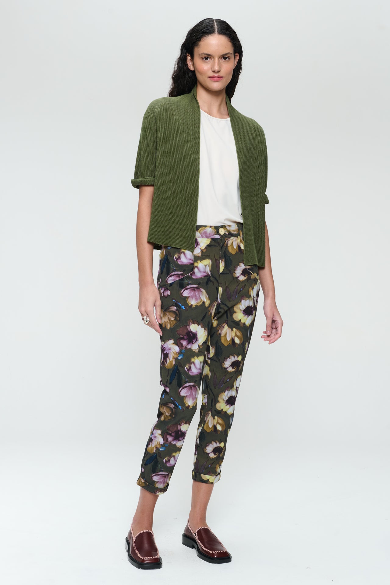 Seamless cotton cardigan 394 | Verde