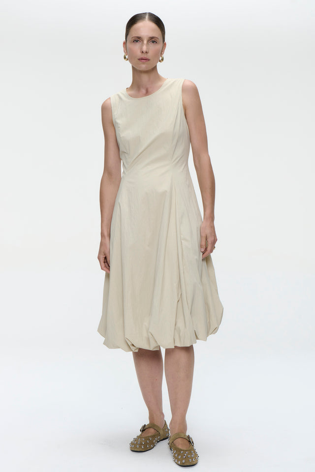 Satomi tafeta dress | Beige
