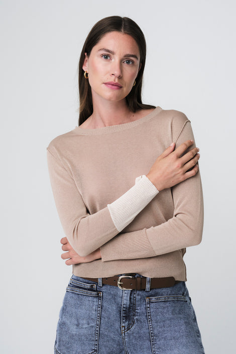 Fine Viscose Pullover 26032 | Gold Beige
