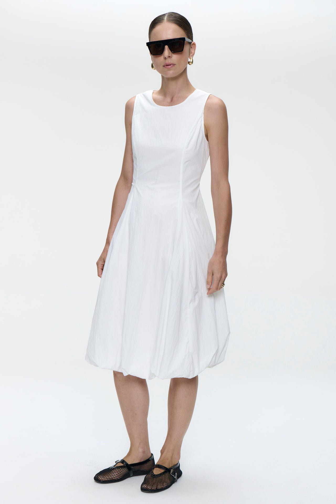 Satomi taffeta dress | White