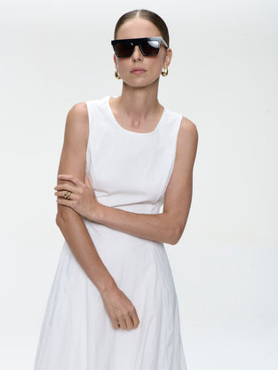 Satomi tafeta dress | White