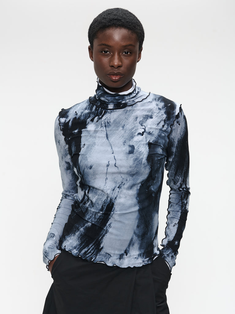 Janice allover print top | Allover