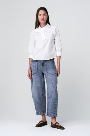 Fiorella cotton mix blouse | Off White