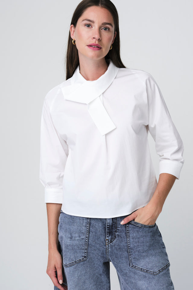 Fiorella cotton mix blouse | Off White