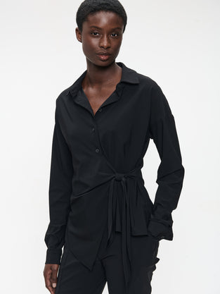 Norena blouse technical jersey | Black