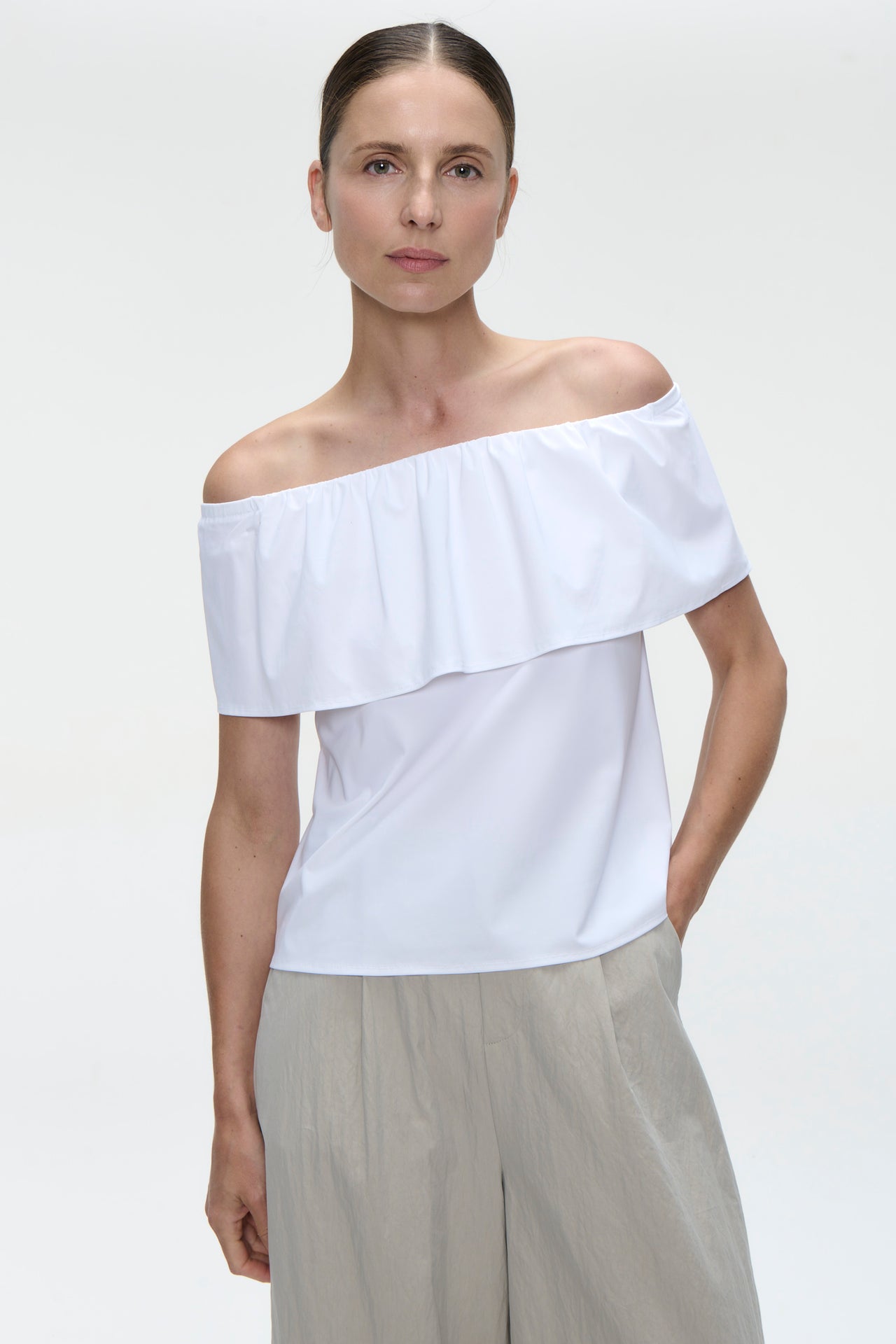 Diane top technical jersey | White