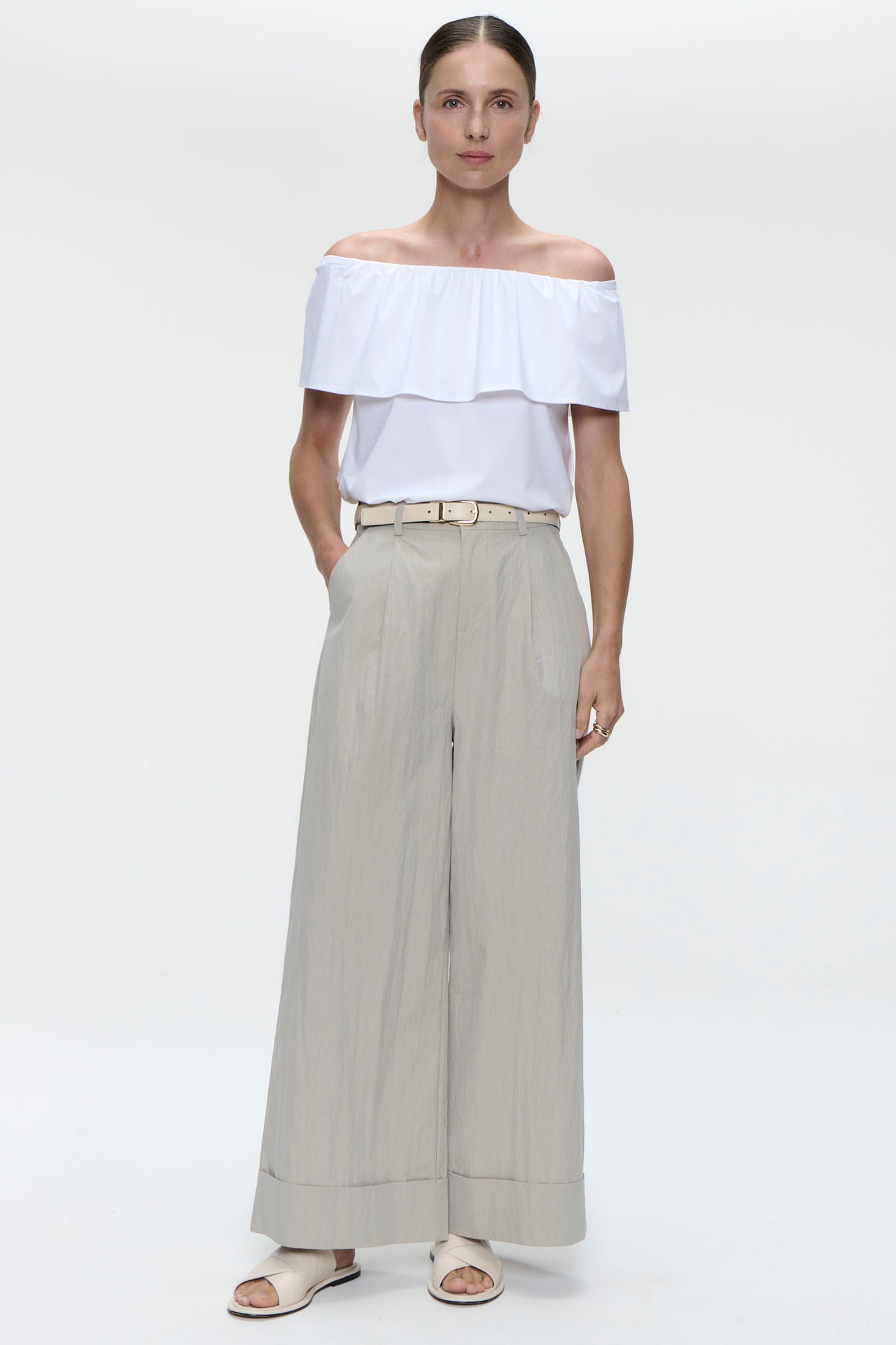 Mura cotton pants | Light Grey