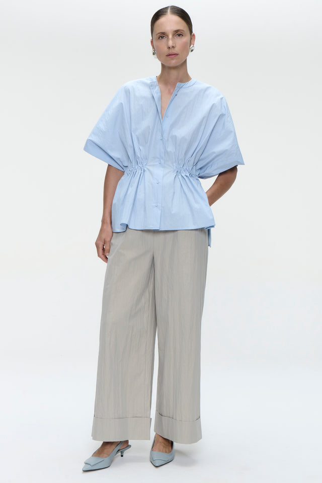 Hiroko cotton mix blouse | Light Blue
