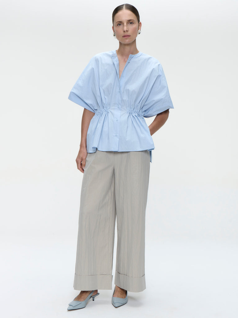 Hiroko cotton mix blouse | Light Blue