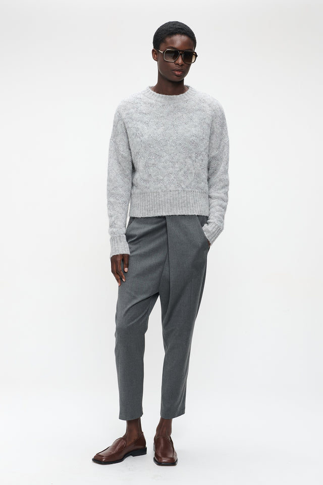 Pullover shiny alpaca H24423 | Silver