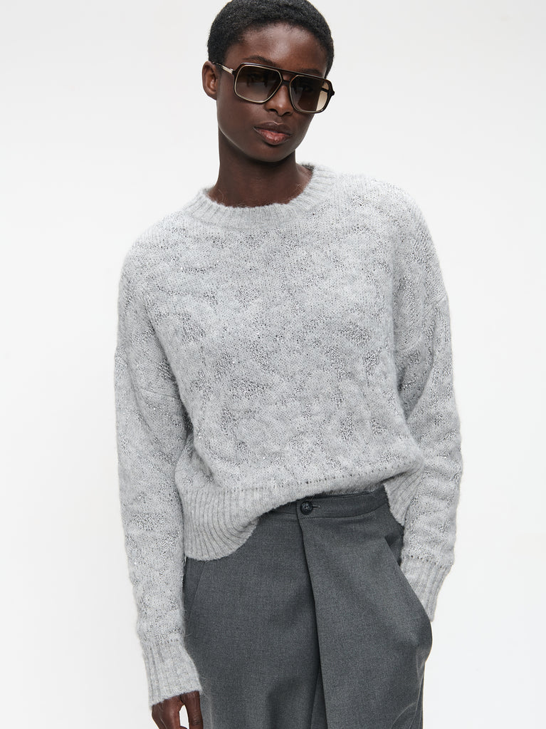 Pullover shiny alpaca H24423 | Silver