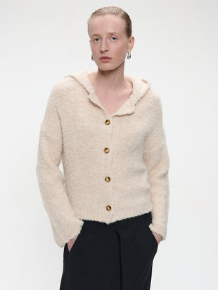 Hoody boucle cardigan 1086 | Off White