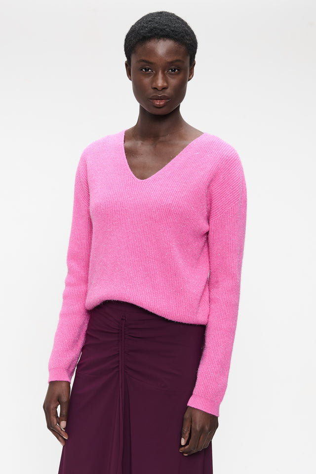 Pullover shiny viscose NB2470 | Fuxia