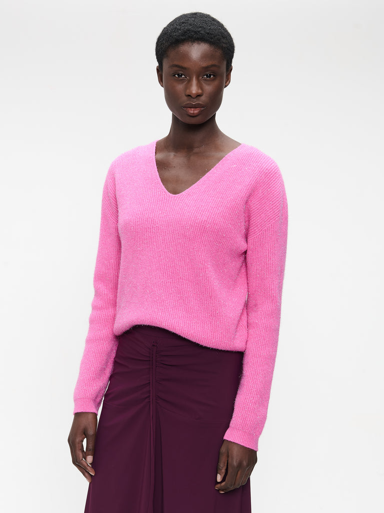 Pullover shiny viscose NB2470 | Fuxia