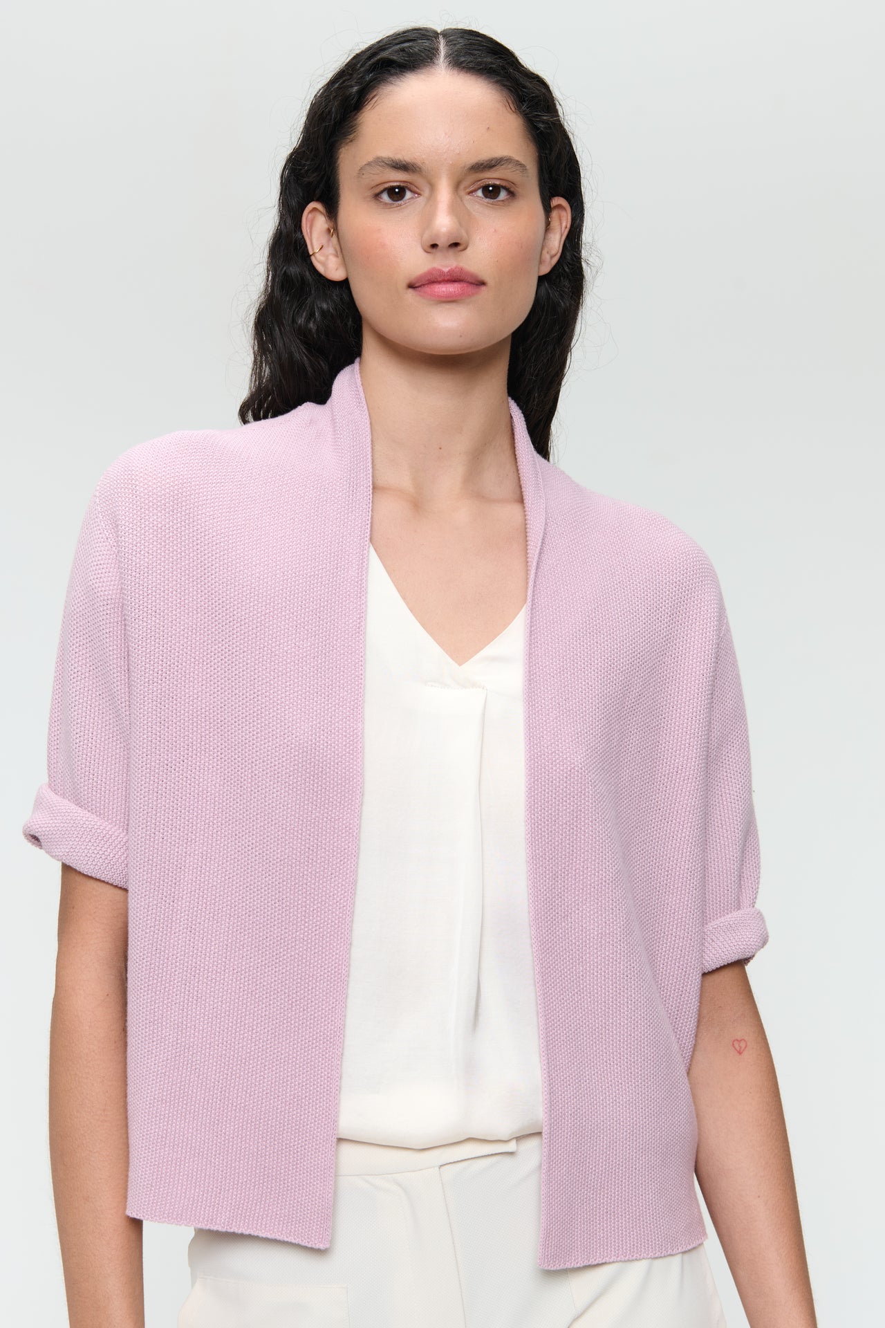 Seamless cotton cardigan 394 | Rosa