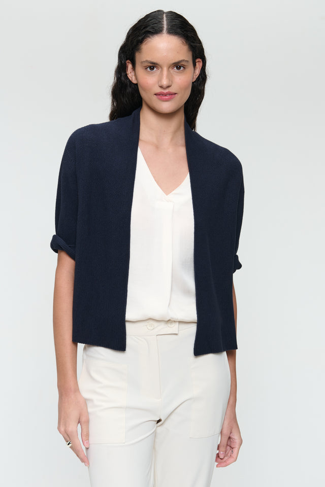 Seamless cotton cardigan 394 | Blue