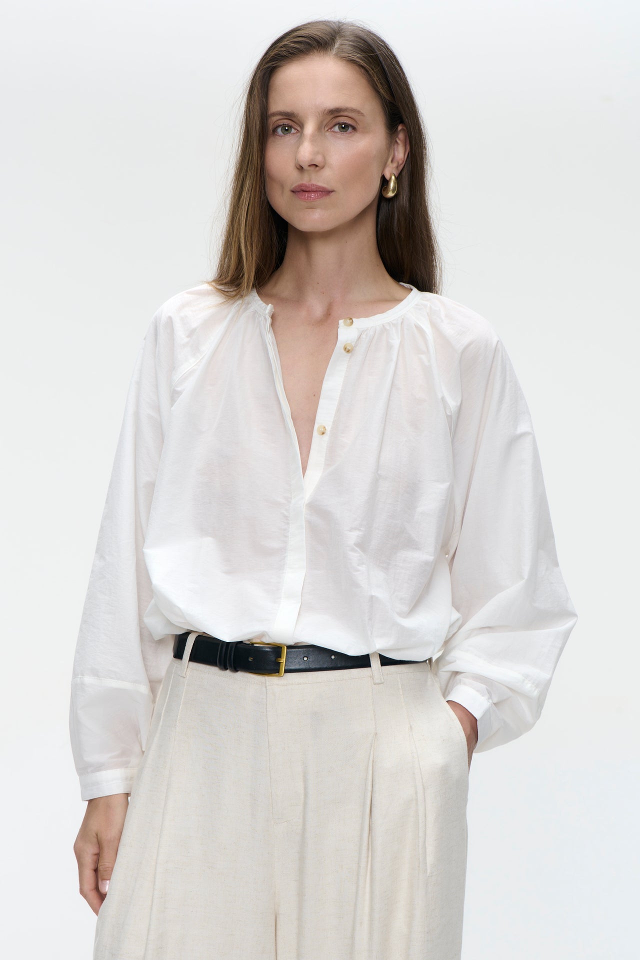 Kenta cotton blouse | White