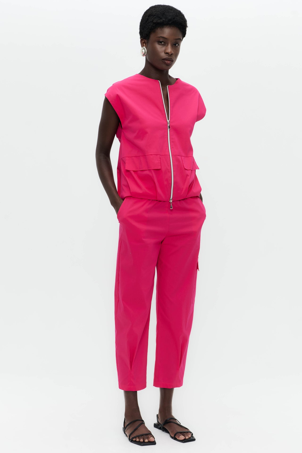 Ubino cotton poplin pants | Fuxia