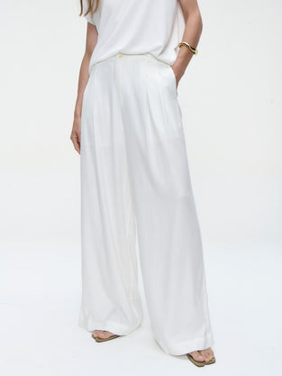 Takara linen mix pants | White