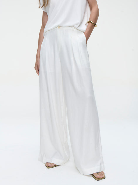 Takara linen mix pants | White