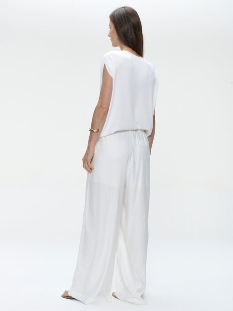 Takara linen mix pants | White