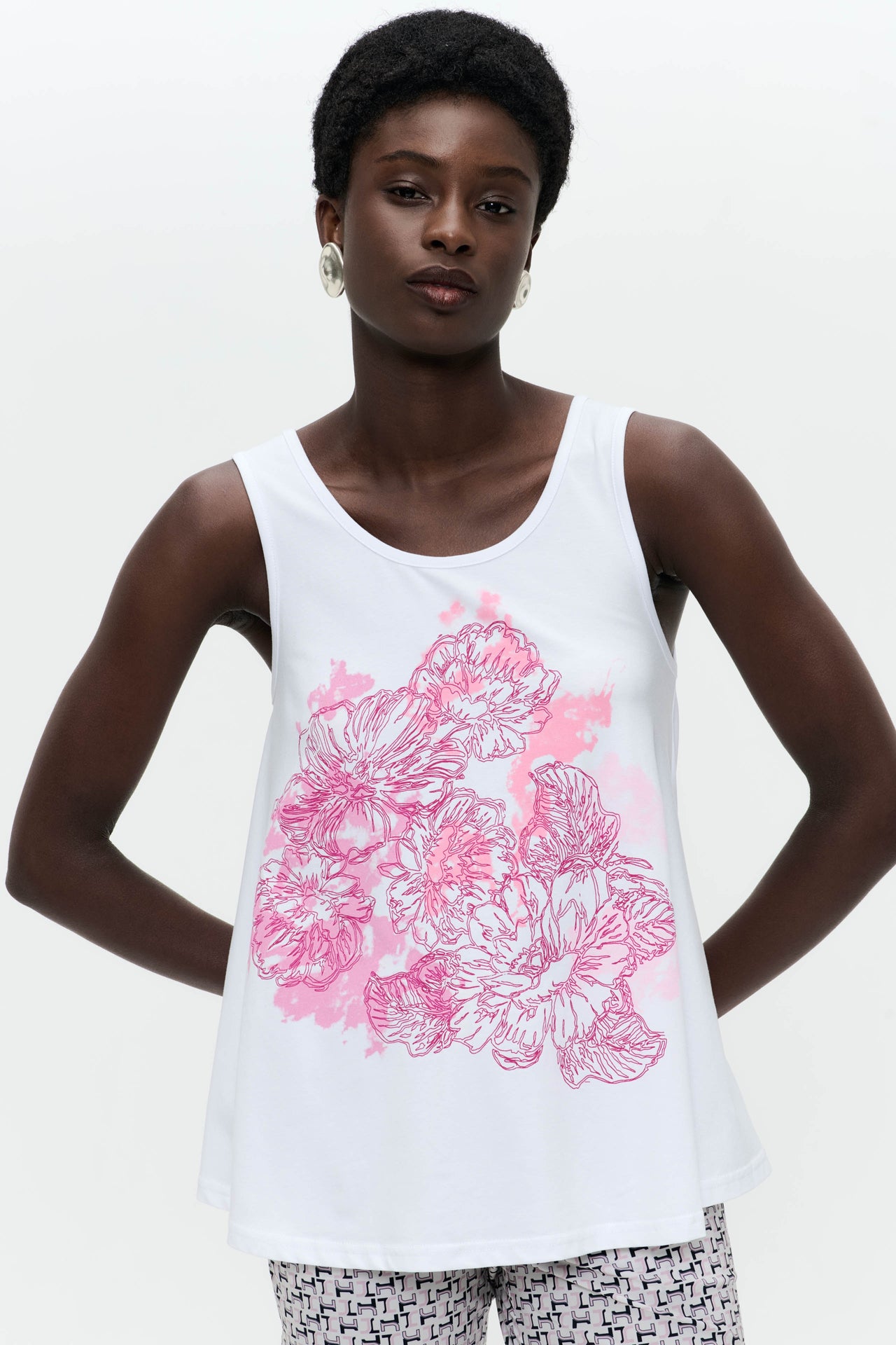 Cotton summer top T510 | White