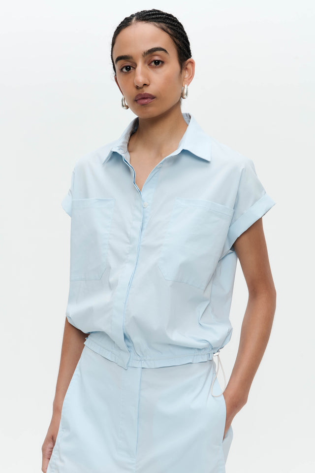 Renate poplin blouse | Light Blue