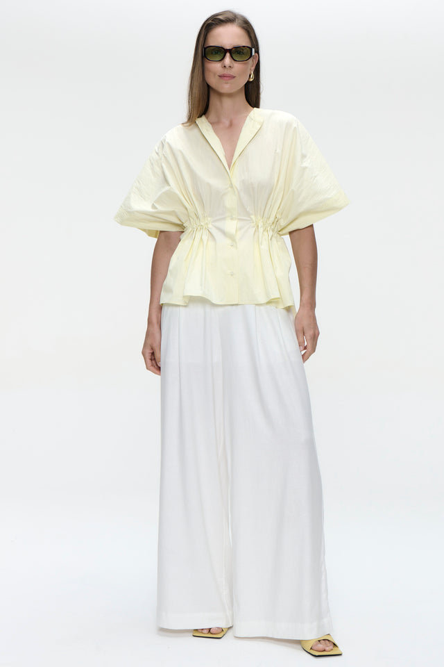Hiroko cotton mix blouse | Yellow