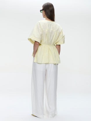 Hiroko cotton mix blouse | Yellow