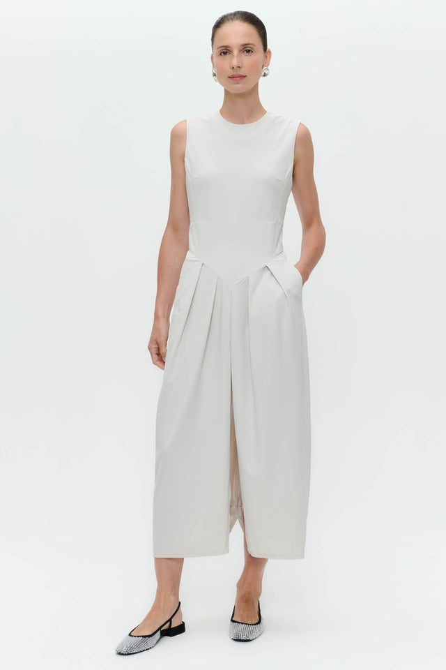 Jacklin strech technical jersey dress | Sand