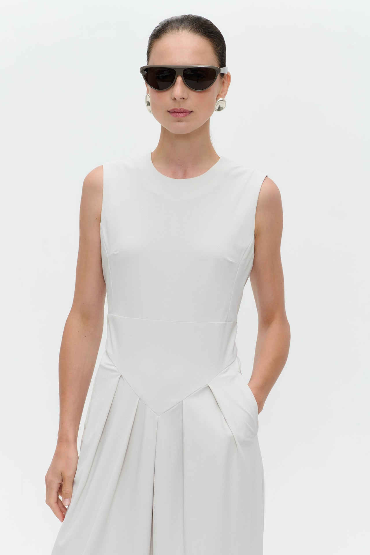 Jacklin strech technical jersey dress | Sand