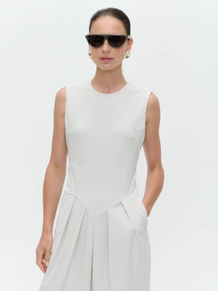 Jacklin strech technical jersey dress | Sand