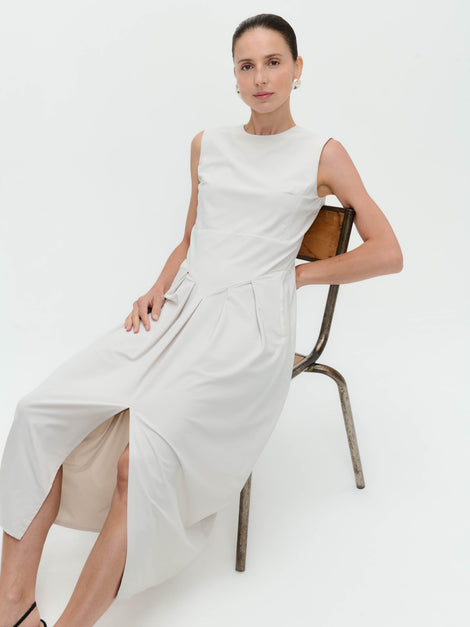 Jacklin strech technical jersey dress | Sand