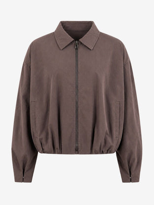 Blaze pleated bomber jacket | Dark Brown