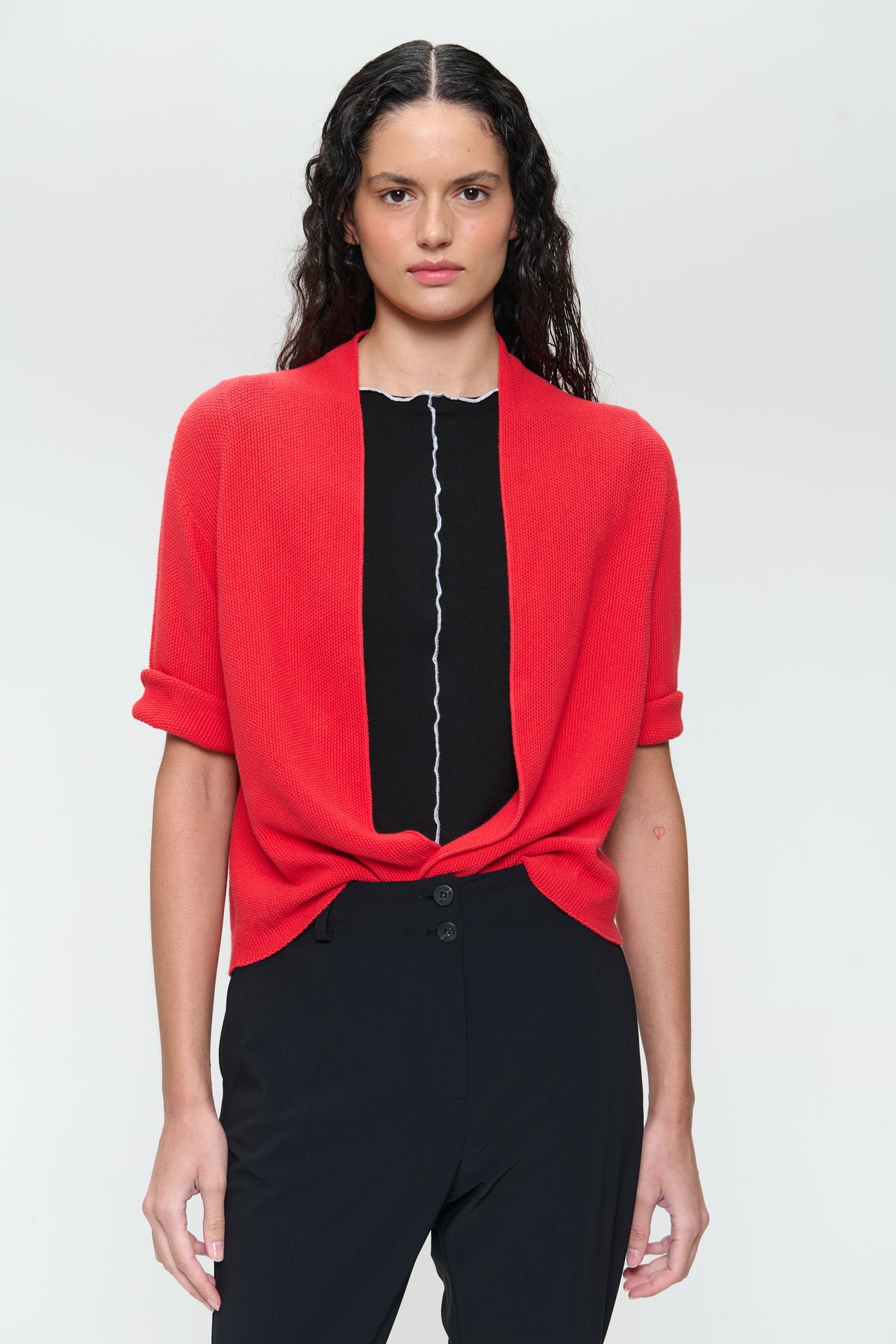 Seamless cotton cardigan 394 | Corallo