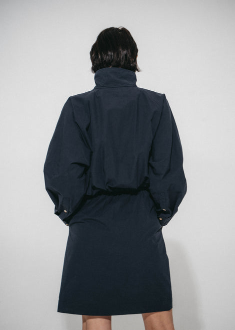 Alba poplin midi dress | Dark Blue
